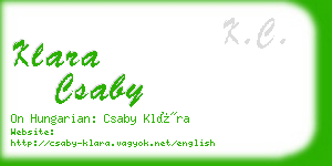 klara csaby business card